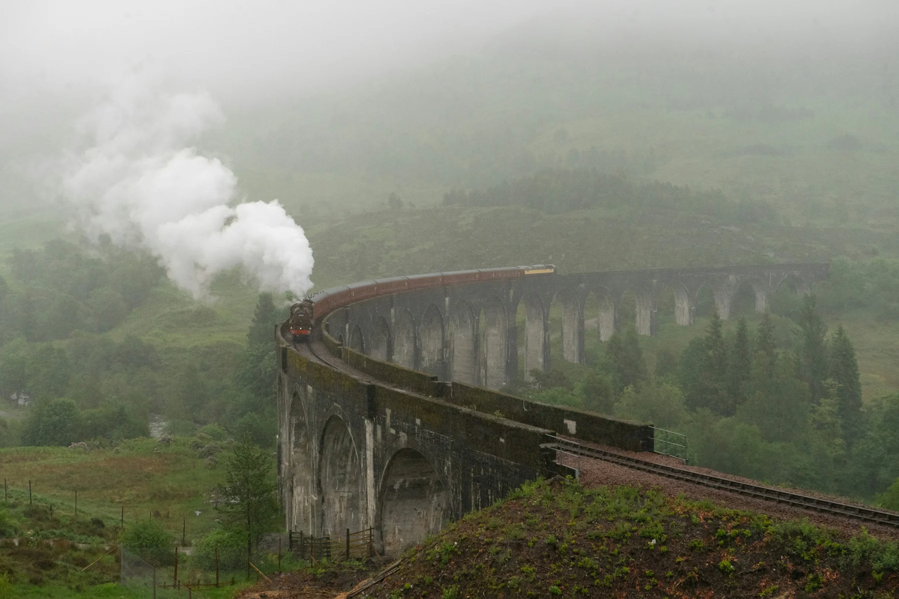 Dampfzug auf dem Glenfinnan-Viadukt